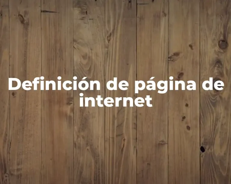 Definición de página de internet