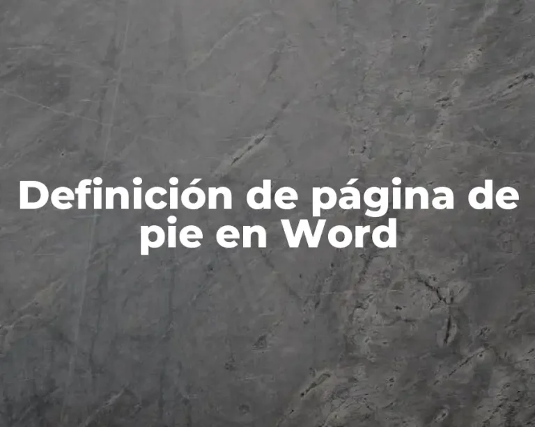 Definición de página de pie en Word