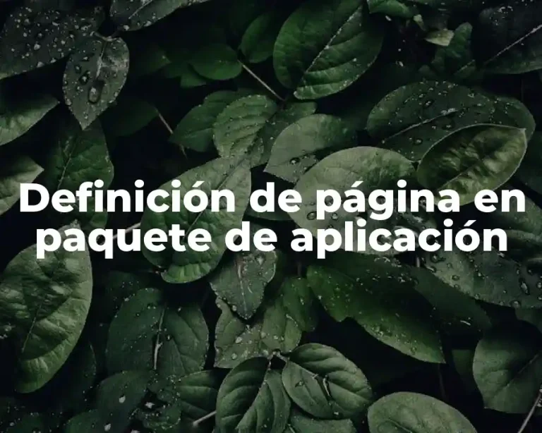 Definición de página en paquete de aplicación