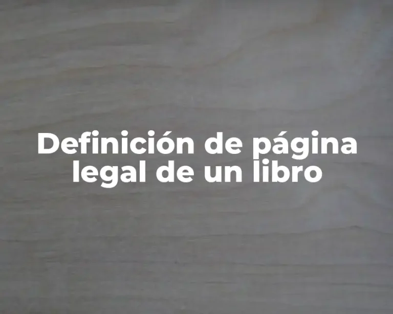 Definición de página legal de un libro