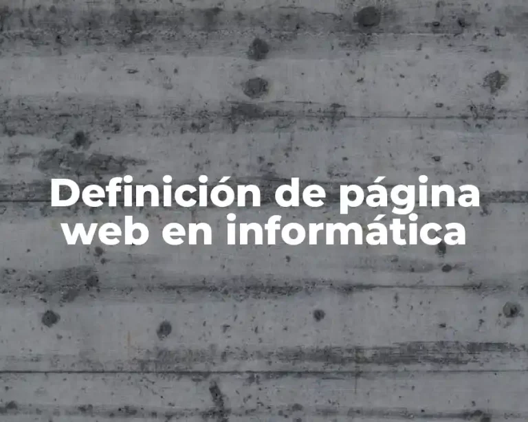 Definición de página web en informática