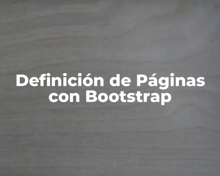 Definición de Páginas con Bootstrap