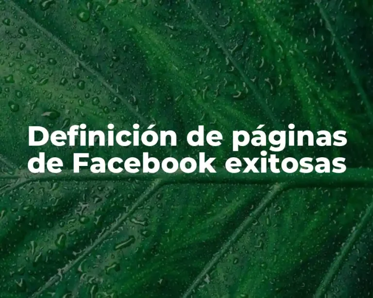 Definición de páginas de Facebook exitosas