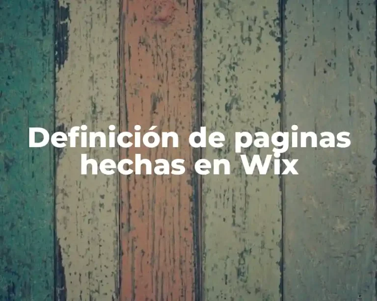 Definición de paginas hechas en Wix