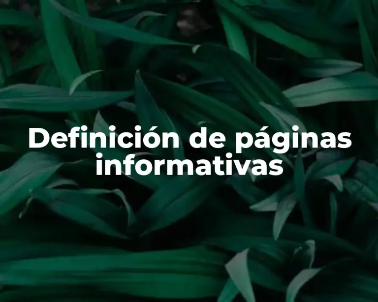 Definición de páginas informativas