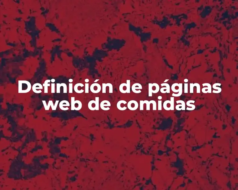 Definición de páginas web de comidas
