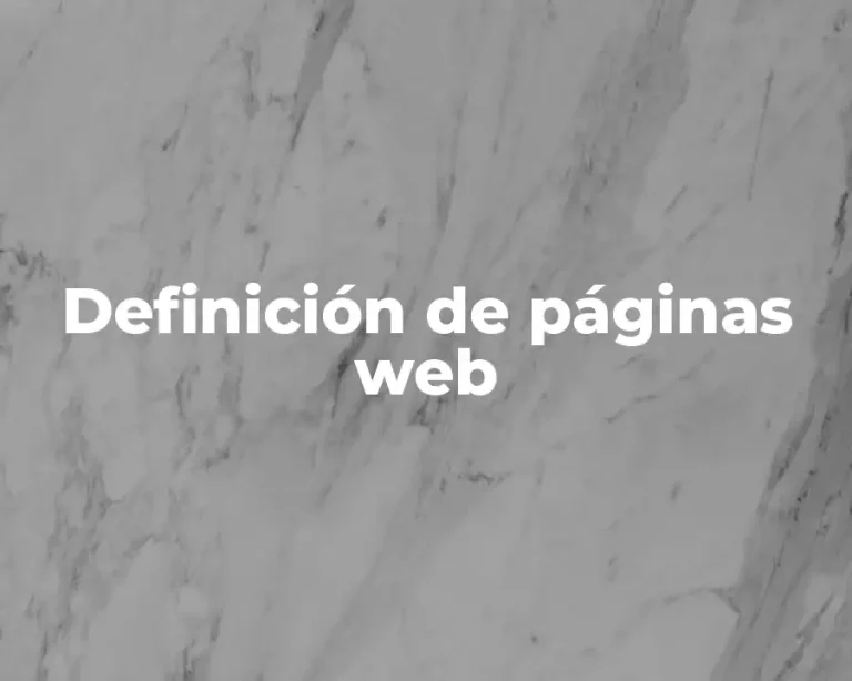 Definición de páginas web