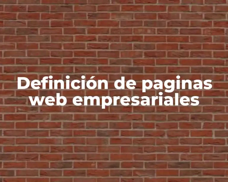 Definición de paginas web empresariales