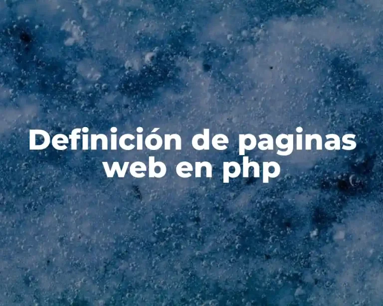 Definición de paginas web en php
