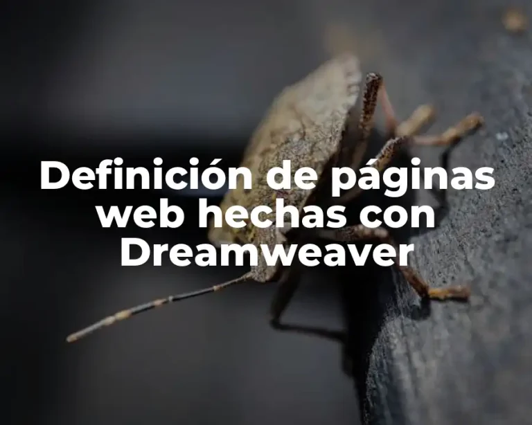 Definición de páginas web hechas con Dreamweaver