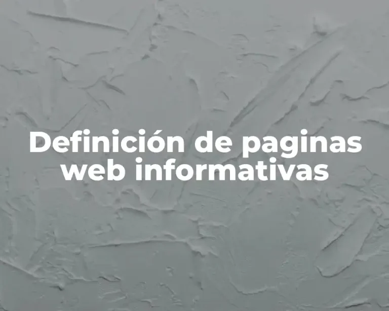 Definición de paginas web informativas