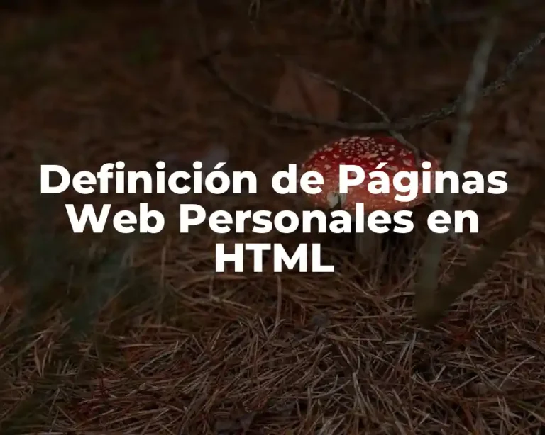 Definición de Páginas Web Personales en HTML