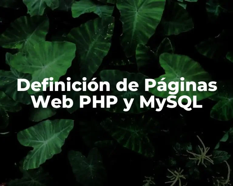Definición de Páginas Web PHP y MySQL
