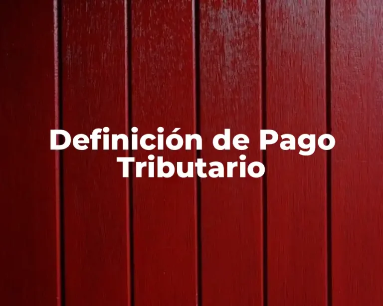 Definición de Pago Tributario