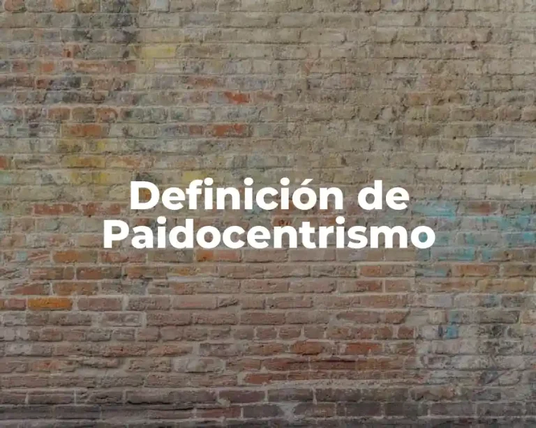 Definición de Paidocentrismo