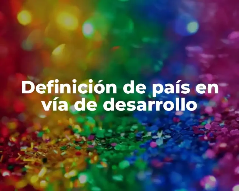 Definición de país en vía de desarrollo