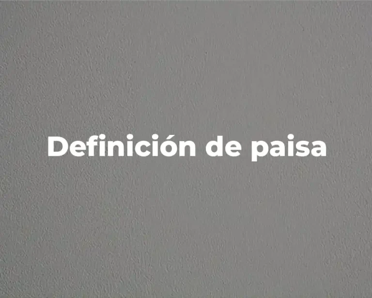 Definición de paisa