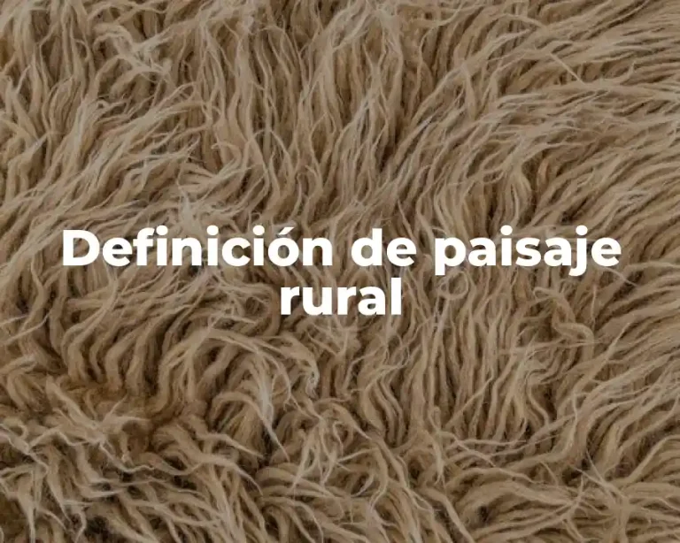 Definición de paisaje rural