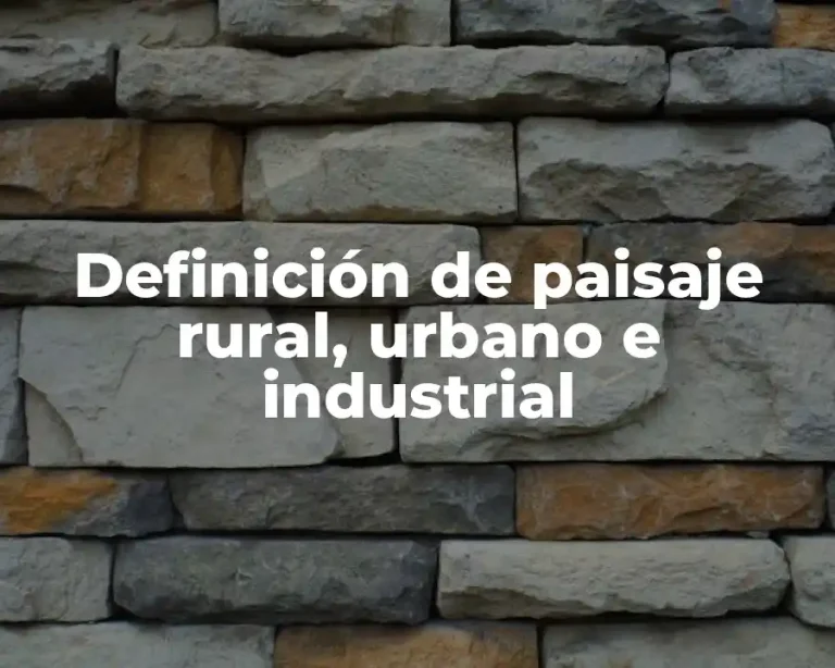 Definición de paisaje rural, urbano e industrial