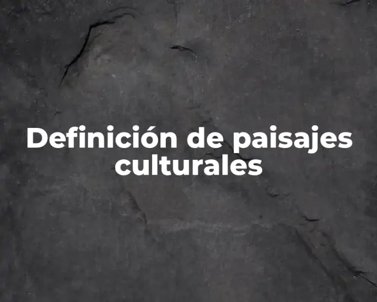 Definición de paisajes culturales