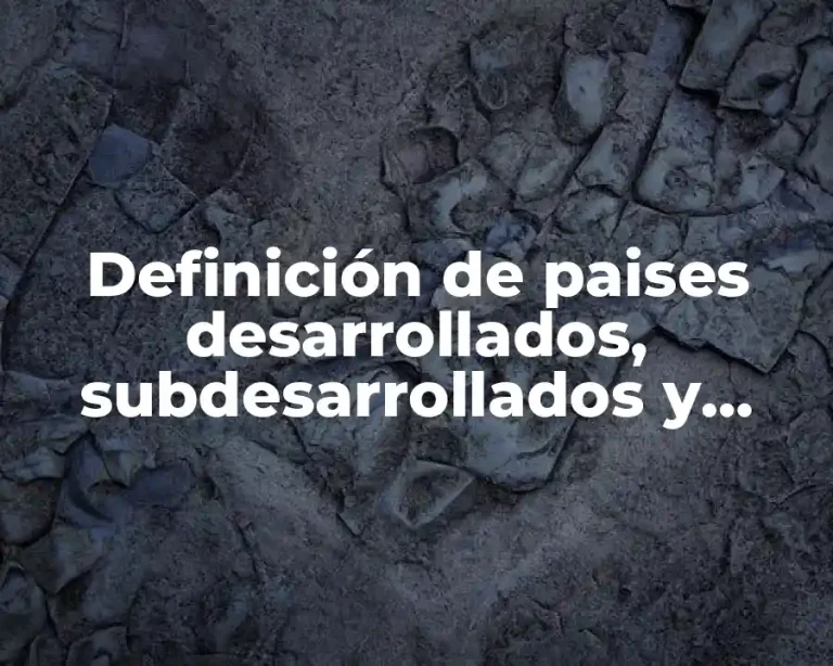 Definición de paises desarrollados, subdesarrollados y envías de desarrollo