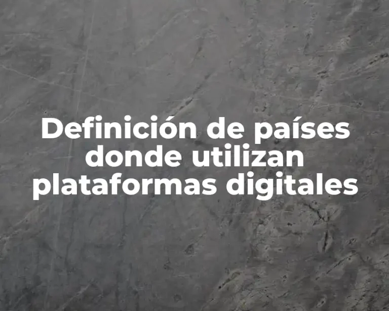 Definición de países donde utilizan plataformas digitales