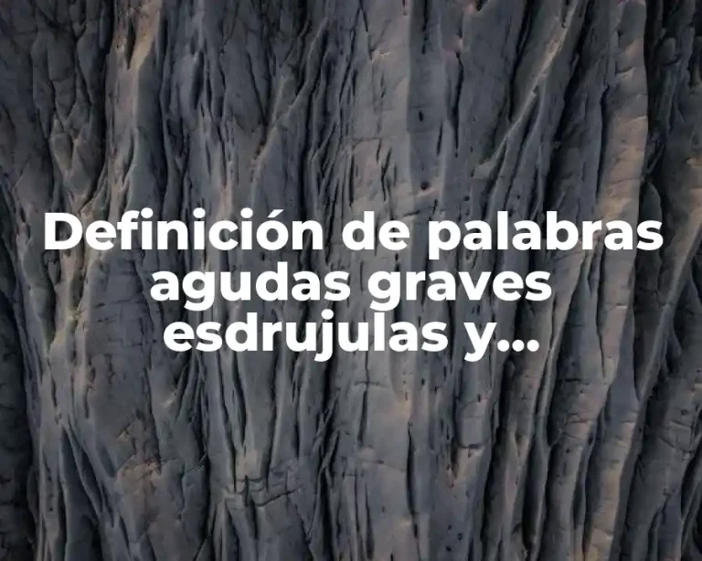 Definición de palabras agudas graves esdrujulas y sobreesdrujulas en animado