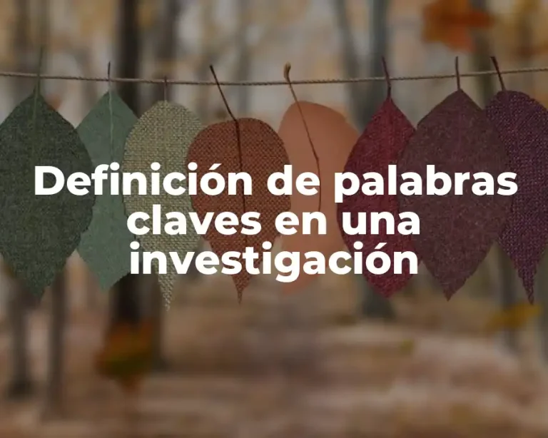 Definición de palabras claves en una investigación