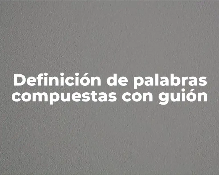 Definición de palabras compuestas con guión