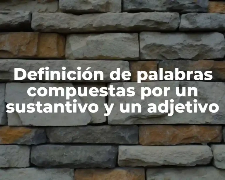 Definición de palabras compuestas por un sustantivo y un adjetivo