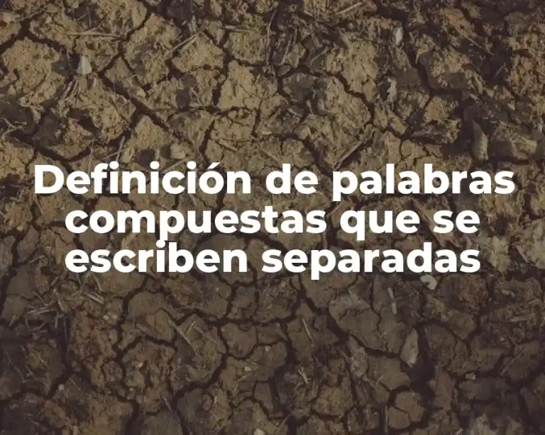 Definición de palabras compuestas que se escriben separadas