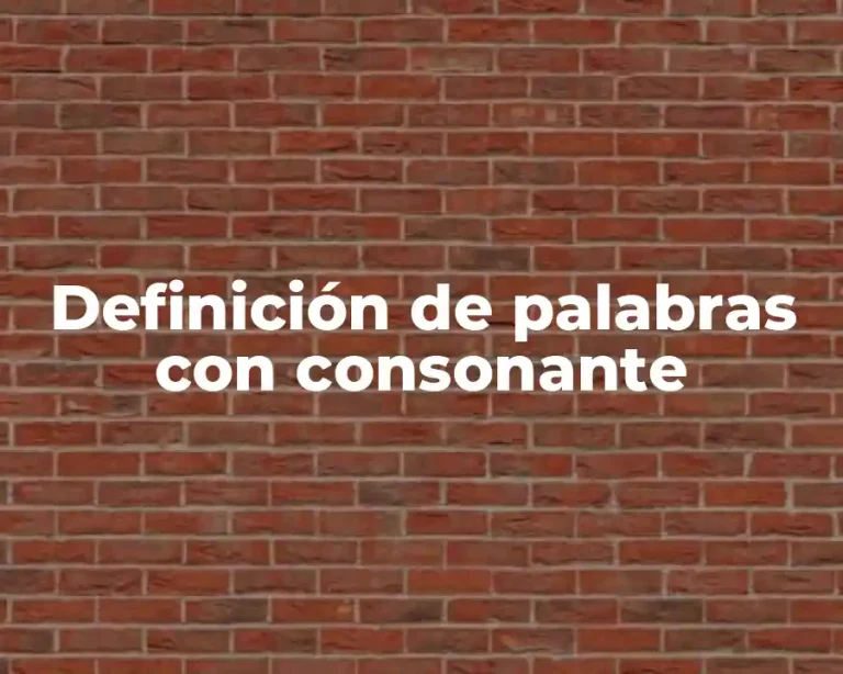 Definición de palabras con consonante