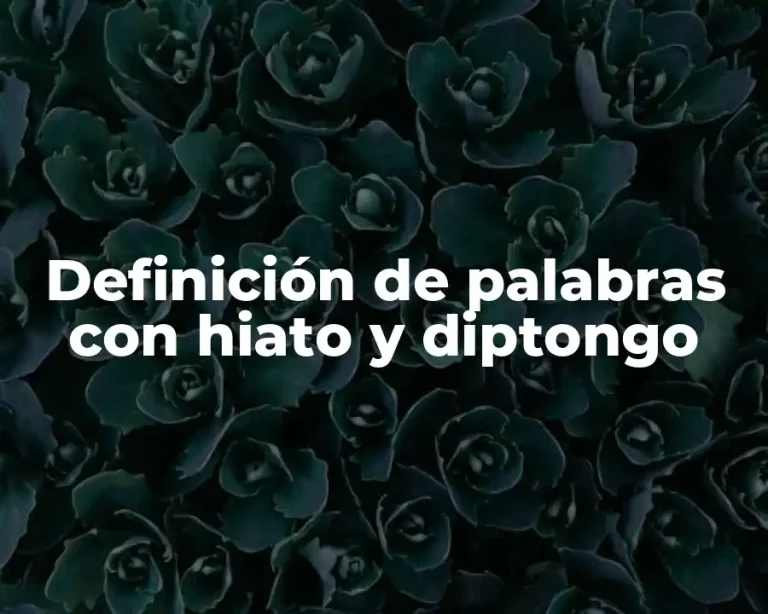 Definición de palabras con hiato y diptongo