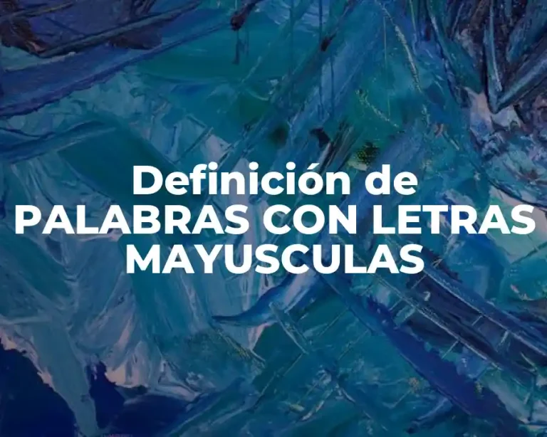 Definición de PALABRAS CON LETRAS MAYUSCULAS
