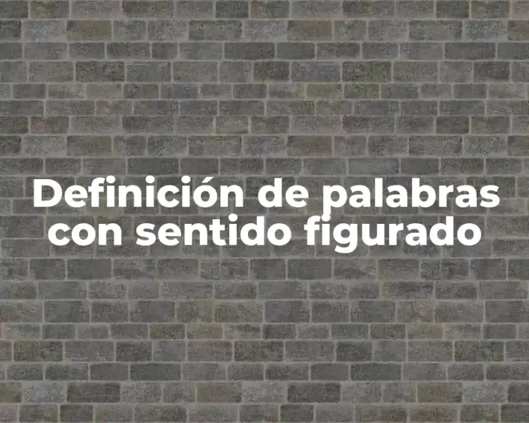 Definición de palabras con sentido figurado