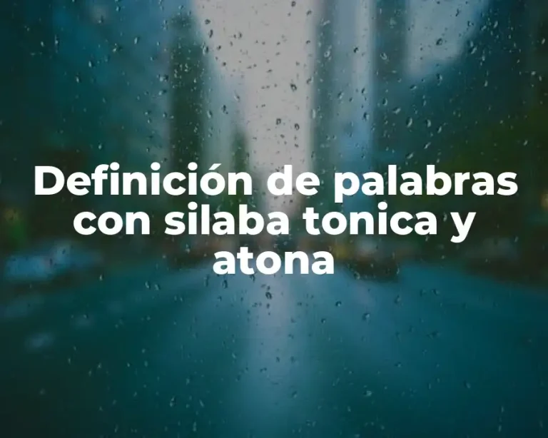 Definición de palabras con silaba tonica y atona