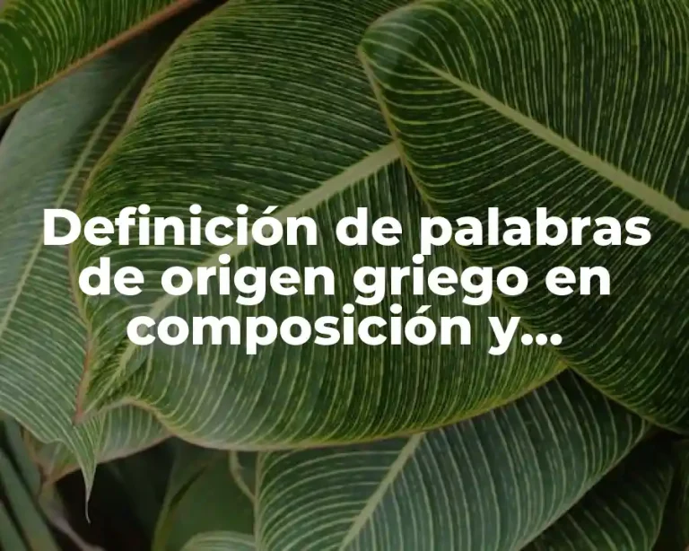 Definición de palabras de origen griego en composición y derivación