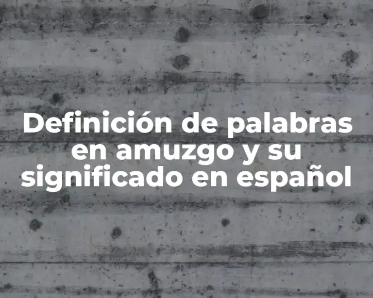 Definición de palabras en amuzgo y su significado en español