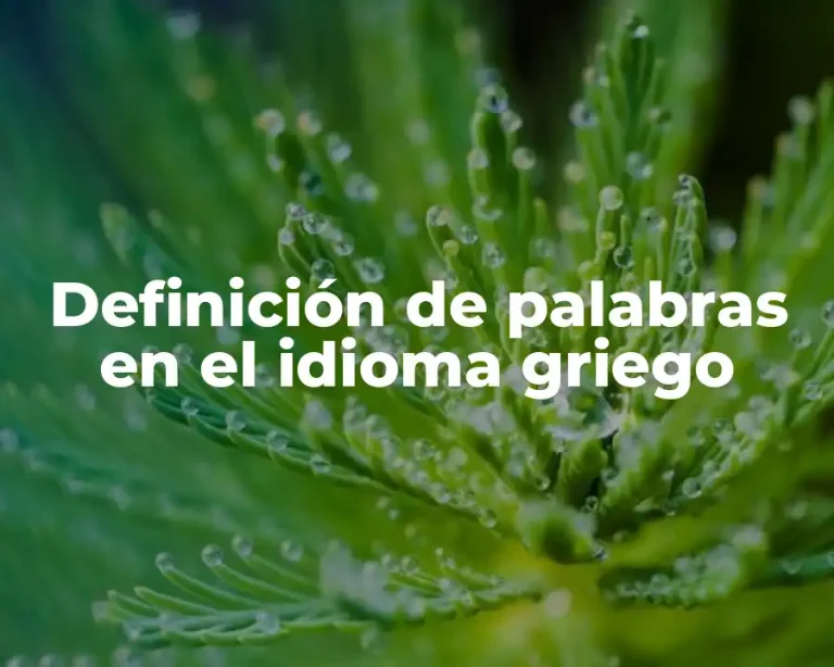 Definición de palabras en el idioma griego