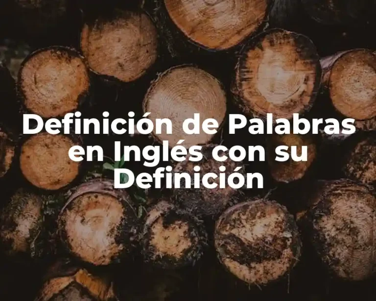 Definición de Palabras en Inglés con su Definición