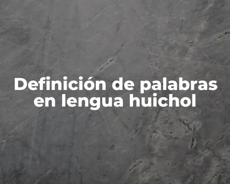 Definición de palabras en lengua huichol