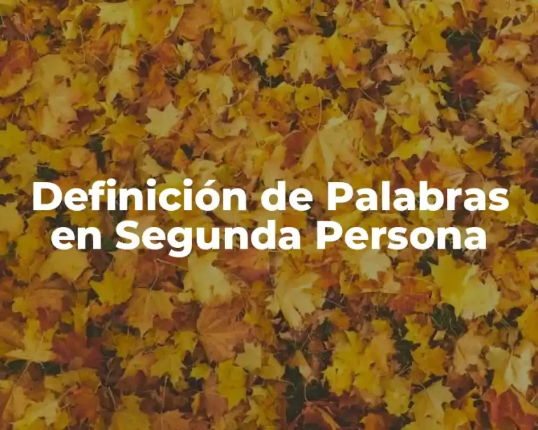 Definición de Palabras en Segunda Persona