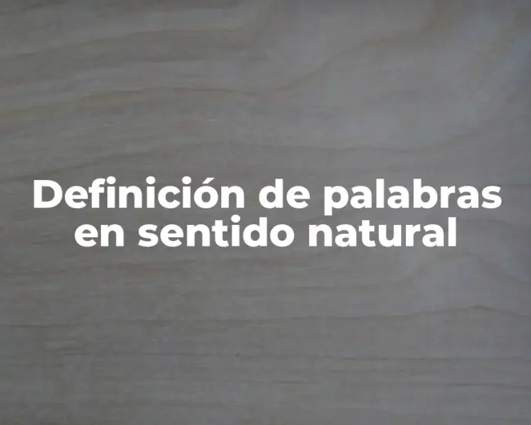 Definición de palabras en sentido natural