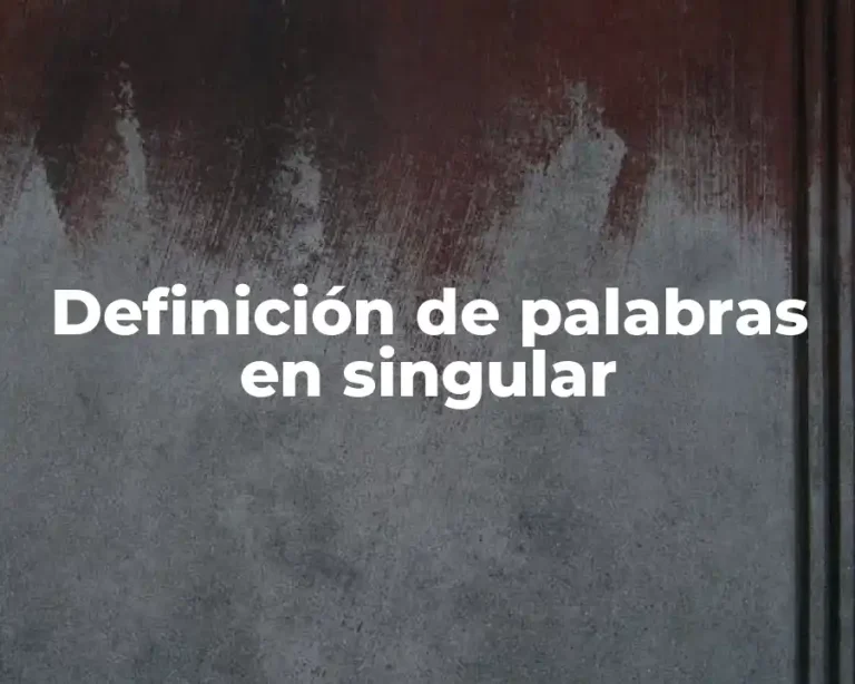 Definición de palabras en singular