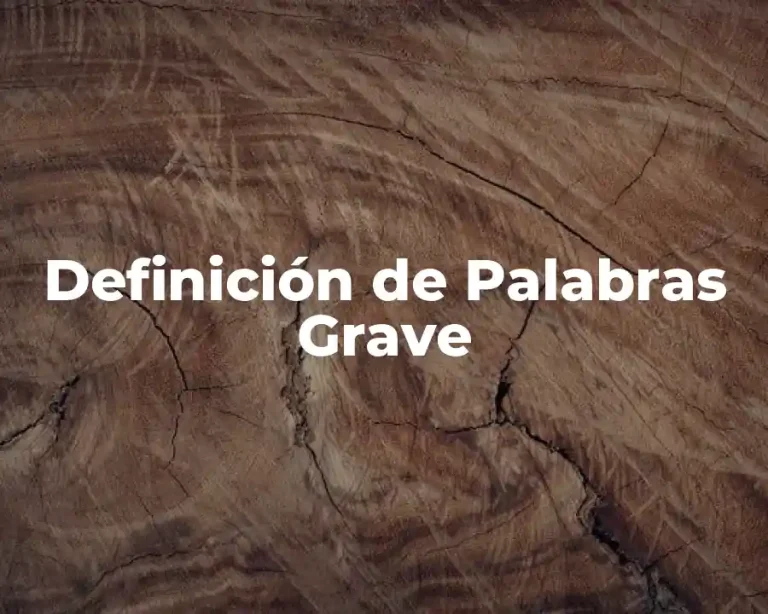 Definición de Palabras Grave