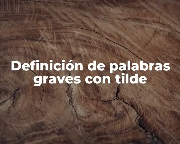 Definición de palabras graves con tilde