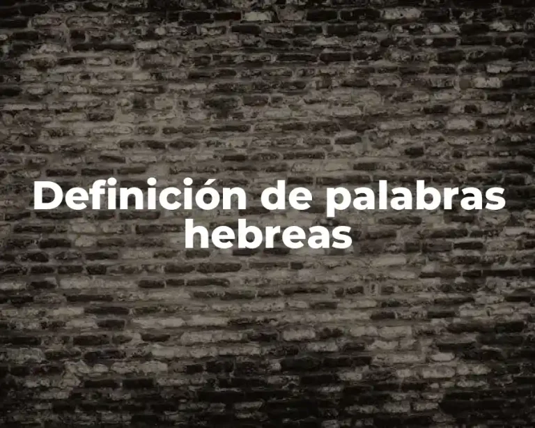 Definición de palabras hebreas