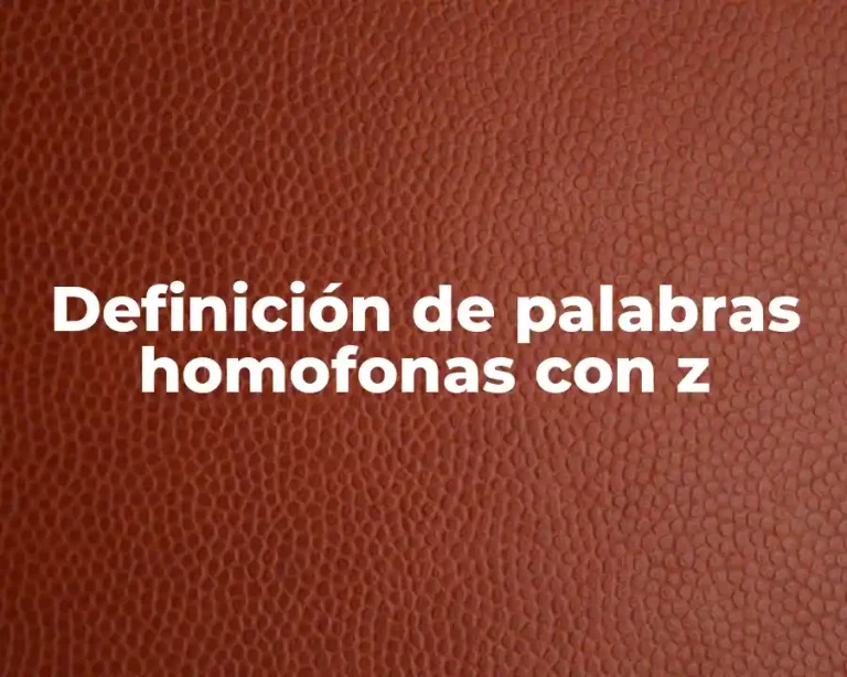 Definición de palabras homofonas con z