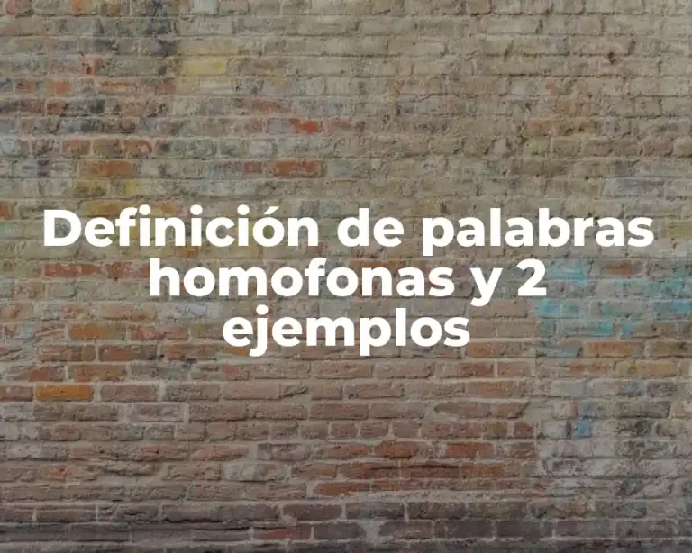 Definición de palabras homofonas y 2 ejemplos