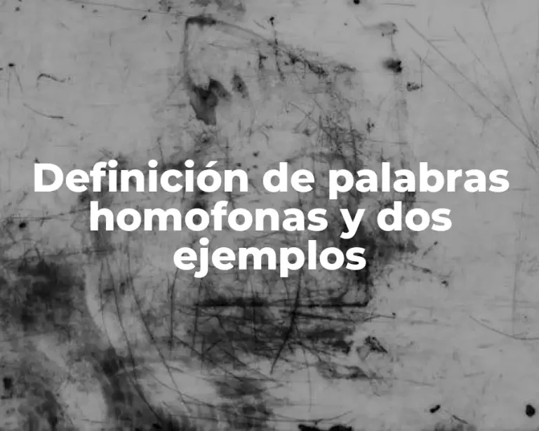 Definición de palabras homofonas y dos ejemplos